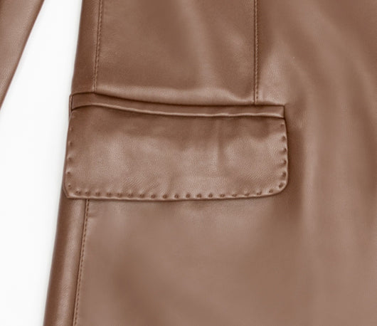 Chaqueta de Cuero Lavado Estilo Casual - Image 9