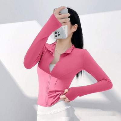 Chaqueta Deportiva de Yoga Ajustada para Mujer de Secado Rápido