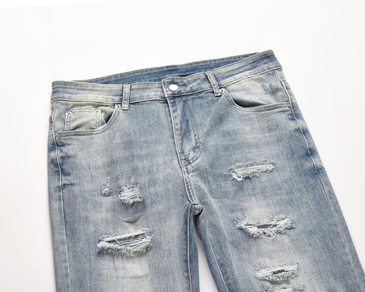 Jeans Azules Rotos con Desgaste Vintage - Image 3