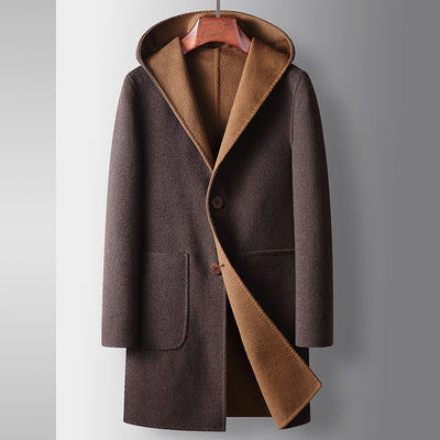 Abrigo de Lana Reversible para Hombre con Capucha - Image 5