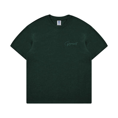 Camiseta Retro Holgada con Bordado a Máquina - Estilo Vintage Lavado para Hombre - Image 5