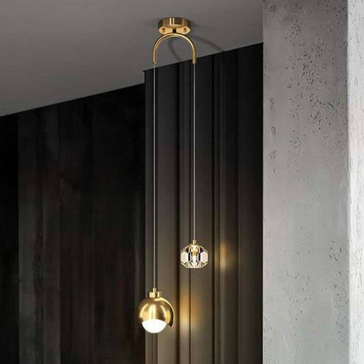 Lámpara Colgante de Cristal Dorado Lujo - Diseño Creativo para Dormitorio - Image 8