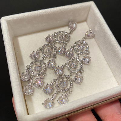 Aretes Largos de Circón con Borla - Elegancia Femenina - Image 9