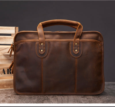 Maletín Ejecutivo de Cuero Crazy Horse Vintage - Gran Capacidad para Hombre - Image 9