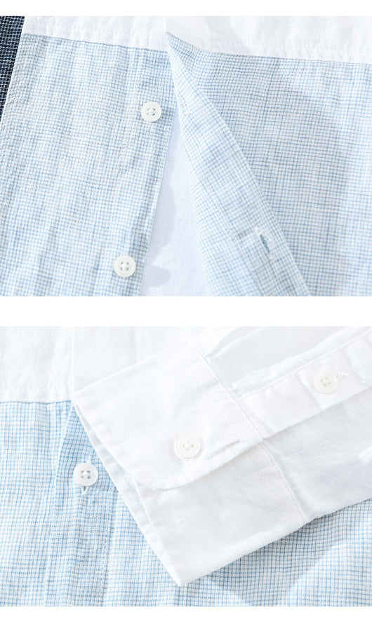 Camisa Manga Larga con Contraste de Colores para Hombre - Image 7
