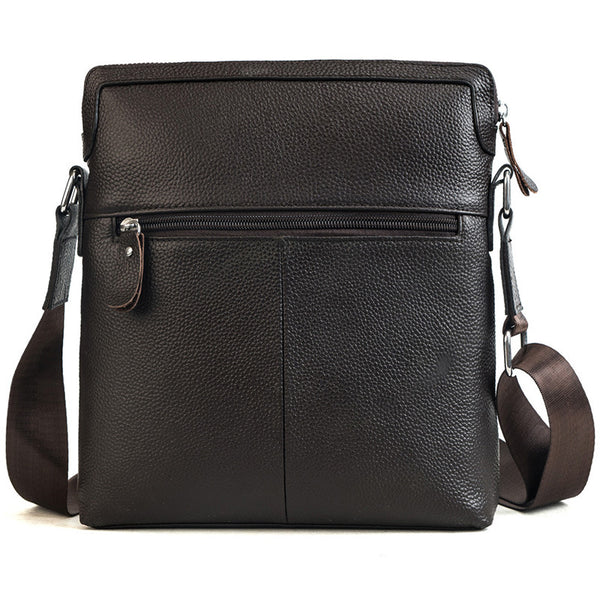 Mochila Bolso de Cuero Genuino para Hombre - Estilo Ejecutivo y Diagonal