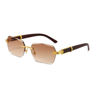 Gafas de Sol Rimless Transparentes para Hombre con Bordes Tallados - Image 16