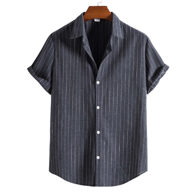 Camisa Casual a Rayas de Manga Corta para Hombre - Image 8