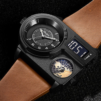 Reloj Deportivo Casual para Hombre con Esfera Grande y Correa de Cuero
