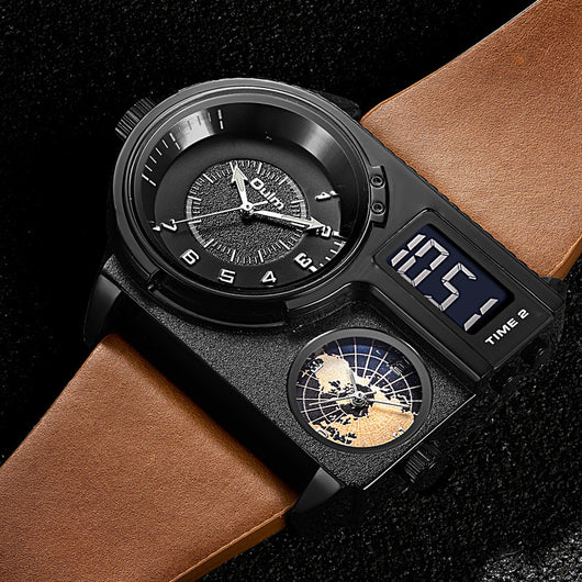 Reloj Deportivo Casual para Hombre con Esfera Grande y Correa de Cuero