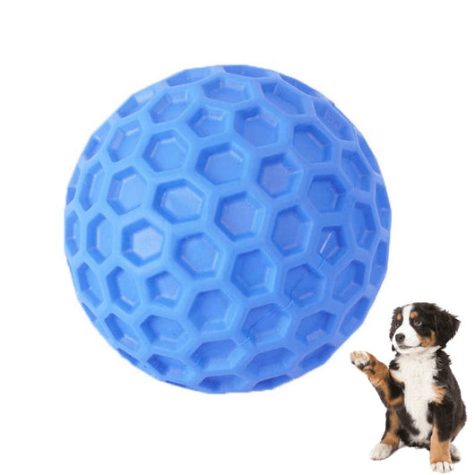 Four colorful pet chewing balls in red, purple, yellow, and green, featuring a honeycomb texture. - Image 5