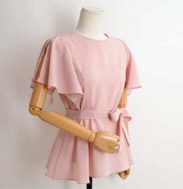 Blusa Suelta de Temperamento con Amarre - Talla Grande - Image 2