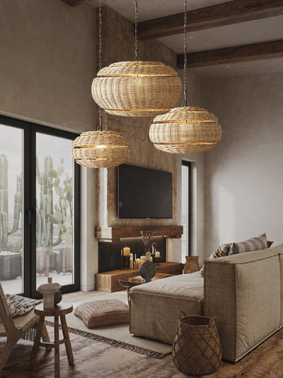 Lámpara de Techo Ratán Wabi Sabi para Dormitorio y Estudio - Image 5