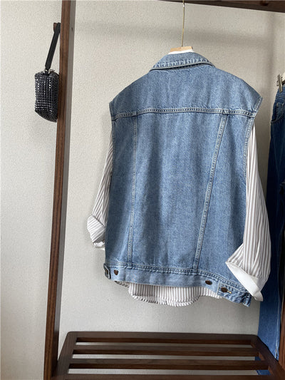 Chaleco Denim Suelto sin Mangas para Mujer - Image 25