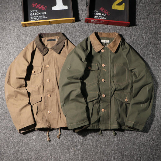 Chaqueta de Trabajo Vintage Desgastada con Estilo Trendy