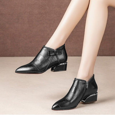 Botines para Mujer con Detalle de Moño Lateral y Cremallera - Image 2