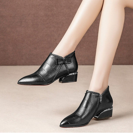 Botines para Mujer con Detalle de Moño Lateral y Cremallera - Image 2
