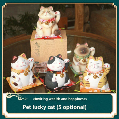 Gato de la Suerte Japonés - Decoración Cerámica Maneki-neko para el Hogar - Image 4