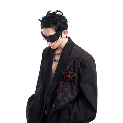 Blazer Doodle Artesanal para Hombre - Elegancia Nocturna Otoño Invierno - Image 9