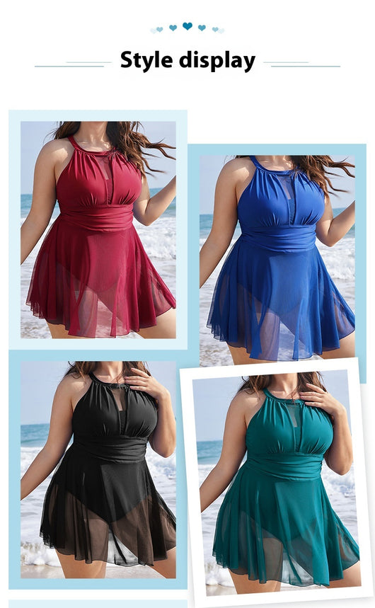 Traje de Baño Enterizo Cuello Redondo con Encaje para Mujer - Image 10