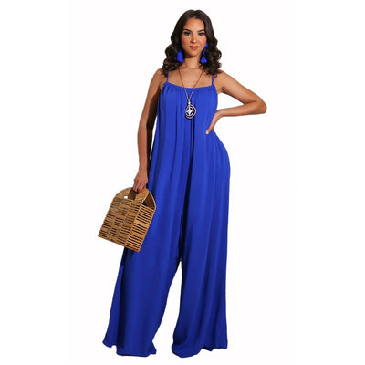 Jumpsuit Casual de Color Liso con Tirantes para Mujer - Image 6