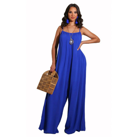 Jumpsuit Casual de Color Liso con Tirantes para Mujer - Image 6