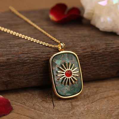 Colgante de Piedra con Girasol Pavé para Mujer - Image 23