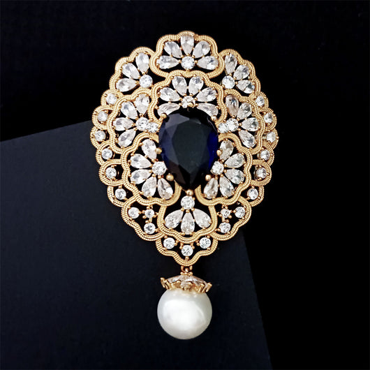 Broche Geométrico Retro con Circonitas Exageradas - Image 6