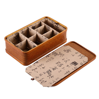 Contenedor Hermético de Bambú Rectangular Doble Capa con Tapa - Caja Portátil para Alimentos y Té - Image 8