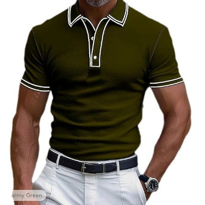 Polo Casual para Hombre con Detalle de Franja en Solapa - Image 22