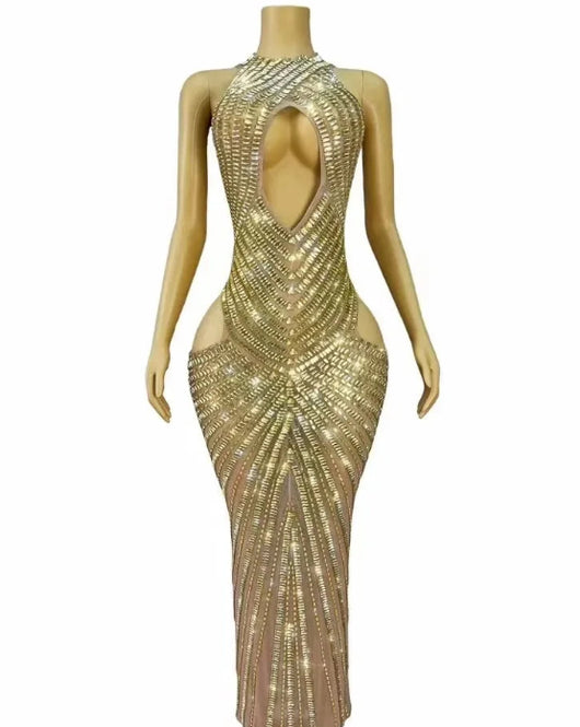 Vestido de Fiesta Transparente con Detalles Calados para Escenario y Noche - Image 6