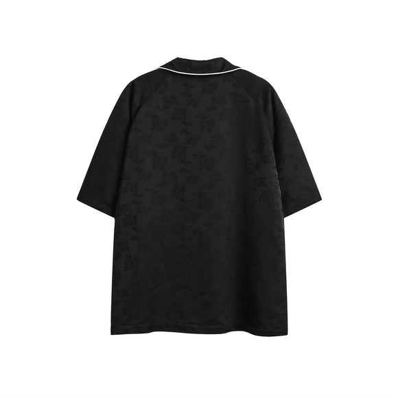 Camisa Casual de Rayas Negras para Hombre con Cuello Solapa