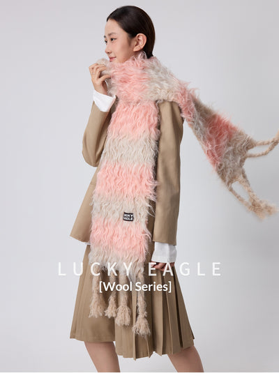 Bufanda de Lana Gruesa con Bloques de Color - Cuello Cálido y Elegante - Image 35