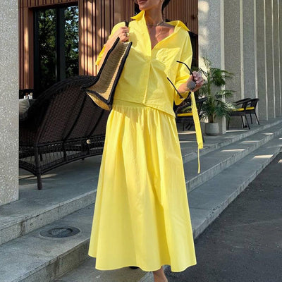 Conjunto Ejecutivo Amarillo: Blazer y Falda Dos Piezas - Image 11