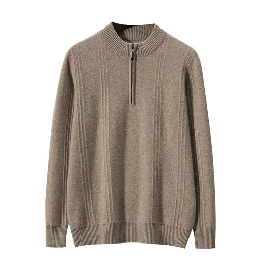 Suéter Ejecutivo de Lana con Cierre y Cuello Alto para Hombre - Tallas Grandes Otoño Invierno - Image 5