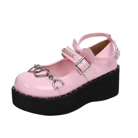 Tacones Mary Jane con Plataforma Elevadora y Cadena para Mujer - Image 4