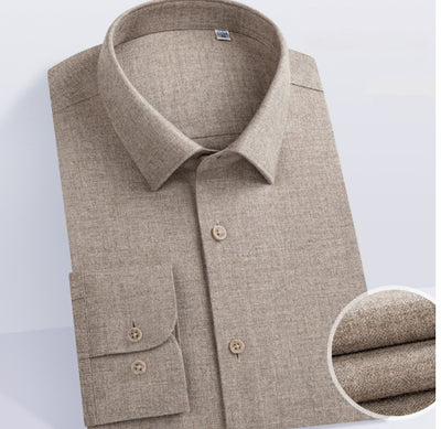 Camisa Manga Larga Gruesa de Color Sólido para Hombre - Image 10