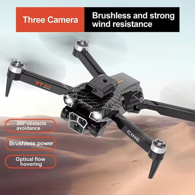 Dron YT150 con Triple Cámara, Esquiva Obstáculos y Motor sin Escobillas
