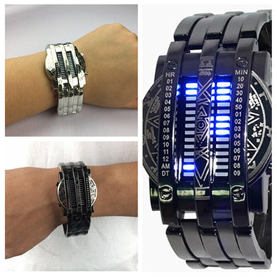 Reloj LED Binario de Acero Inoxidable Doble Fila - Image 22