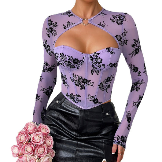 Blusa Sexy Escotada con Mangas Largas y Detalles Recortados - Image 5