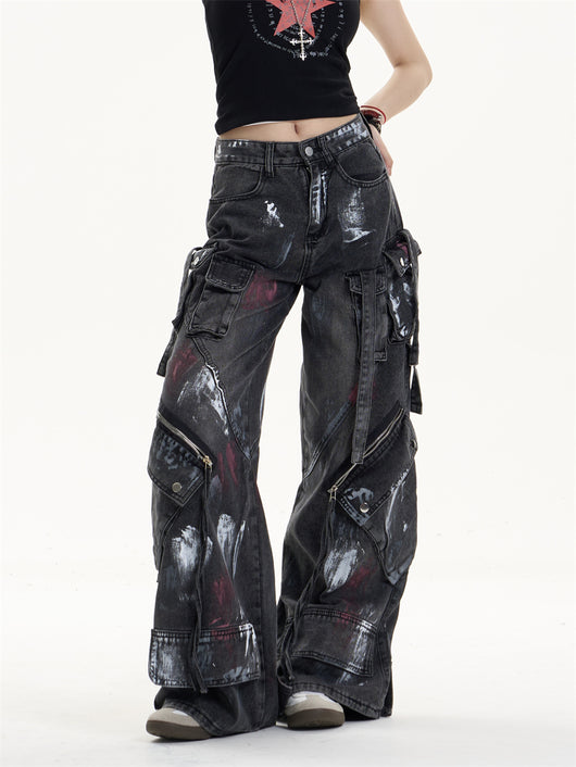 Pantalones Vaqueros de Trabajo Mujer Cintura Alta Bolsillos Múltiples - Image 10
