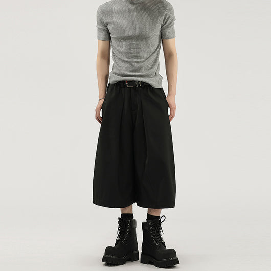 Pantalones Cortos de Vestir con Pliegues y Caída Ancha para Hombre - Image 3