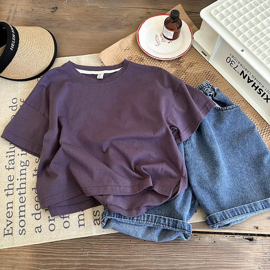 Camiseta Infantil de Manga Corta para Verano