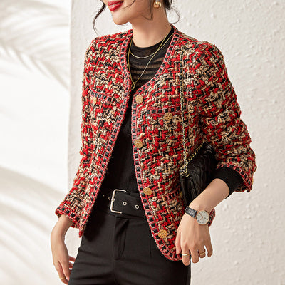Chaqueta Tweed Corta Celebrity Rojo Intenso - Image 8