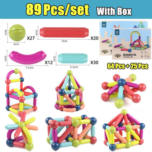 Juego de Construcción Magnética Grande para Aprendizaje Temprano - Bloques Variados DIY - Image 13