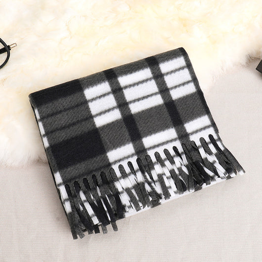 Bufanda Reversible de Cuadros Clásica para Otoño e Invierno - Unisex con Terciopelo Suave - Image 8