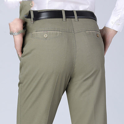 Pantalones Casuales Rectos Sueltos Cintura Alta para Hombre Maduro - Image 4
