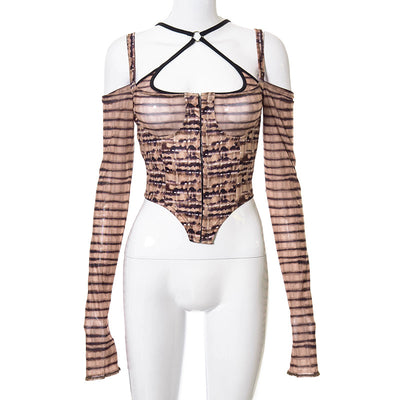 Blusa Manga Larga con Tirantes Estampada - Diseño Moderno y Atrevido - Image 20