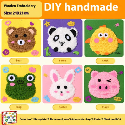Kit de Bordado Infantil con Animales de Dibujos Animados - Juguete Educativo DIY para Jardín - Image 15