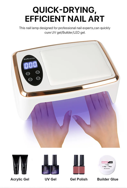 Lámpara UV LED Profesional 380W con 90 LEDs para Secado de Uñas de Gel - Image 18